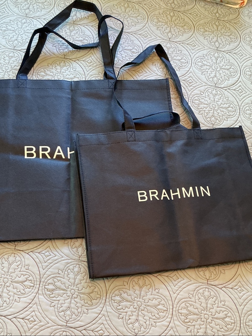 Brahmin Blue Canvas Tote Bags with Logo